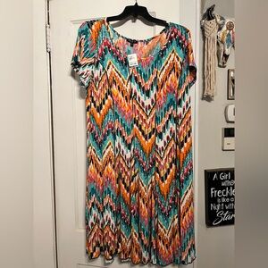 Colorful Chevron Print Dress